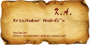 Kriszhaber András névjegykártya