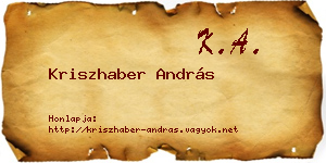 Kriszhaber András névjegykártya